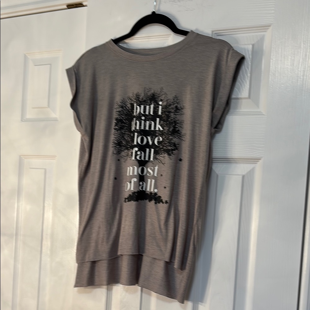 Gray Graphic Women's Top